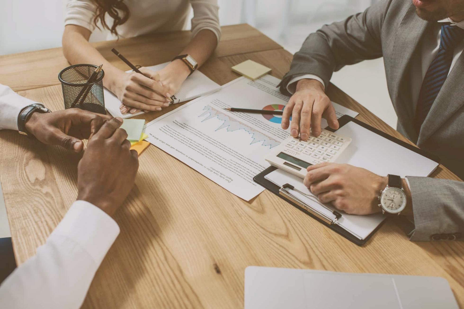 Budget documents and fiscal planning materials on a desk